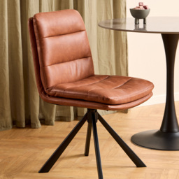 Florence Dean Set of 2 Brandy PU Swivel Dining Chair