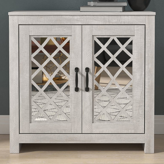 GFW Tiverton 2 Door Dusty Grey Shoe Cabinet - image 1