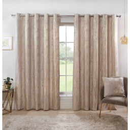 Divante Agadir Jacquard Champagne Eyelet Curtain 168 x 229cm
