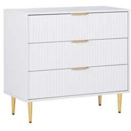 Birlea Zara 3 Drawer White Fluted Chest of Drawers - thumbnail 2
