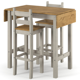 Core Products Corona 2 Seater High Breakfast Table Set Grey - thumbnail 3
