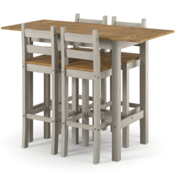 Core Products Corona 2 Seater High Breakfast Table Set Grey - thumbnail 4