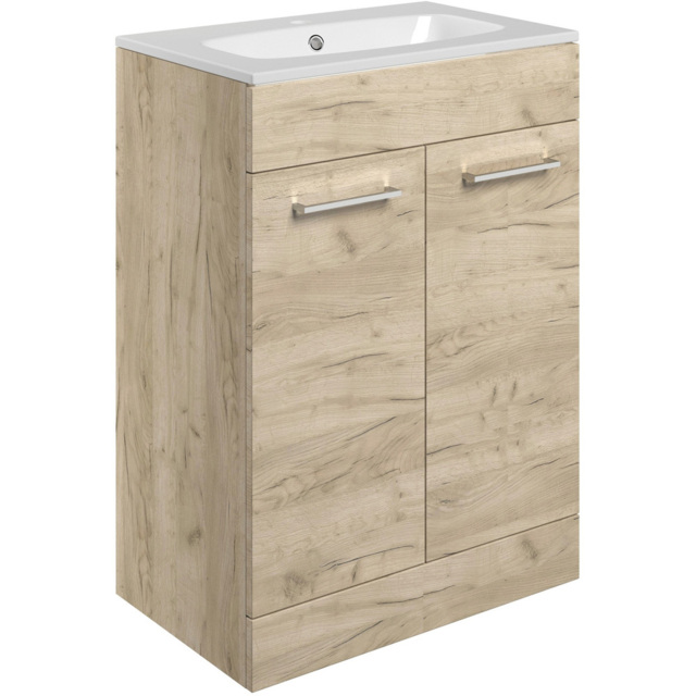 Bathstore Milford 2 Door Oak Floor Standing Basin Unit 610mm - image 1