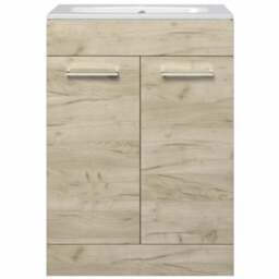 Bathstore Milford 2 Door Oak Floor Standing Basin Unit 610mm - thumbnail 4