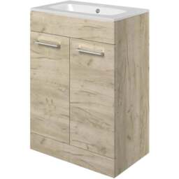 Bathstore Milford 2 Door Oak Floor Standing Basin Unit 610mm - thumbnail 3