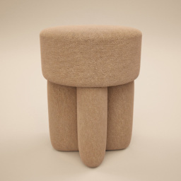 SOLACE+CO Astrid Brown Fabric Pouffe - thumbnail 2