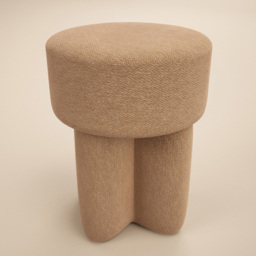 SOLACE+CO Astrid Brown Fabric Pouffe - thumbnail 3