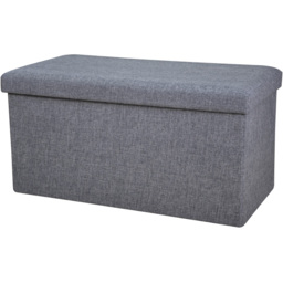 Seville Grey Linen Ottoman Storage Trunk - thumbnail 2