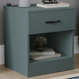 Vida Designs Riano Jasper Green Single Drawer Single Shelf Bedside Table - thumbnail 1