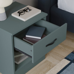 Vida Designs Riano Jasper Green Single Drawer Single Shelf Bedside Table - thumbnail 3