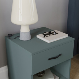 Vida Designs Riano Jasper Green Single Drawer Single Shelf Bedside Table - thumbnail 4