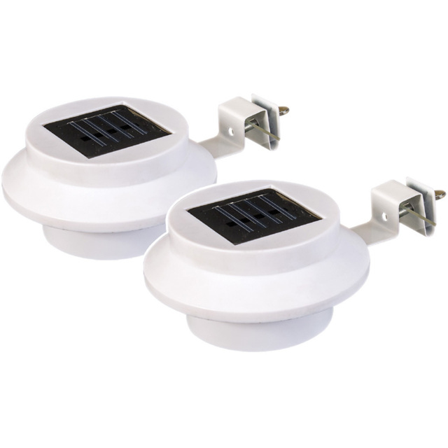 GardenKraft 2 Pack White LED Solar Gutter and Fence Light - image 1