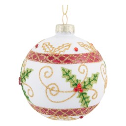 Single Sleigh Bells Ring Multicolour Holly Leaf Christmas Bauble in Assorted styles - thumbnail 4