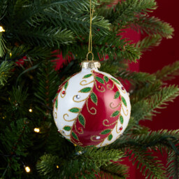 Single Sleigh Bells Ring Multicolour Holly Leaf Christmas Bauble in Assorted styles - thumbnail 3