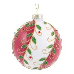Single Sleigh Bells Ring Multicolour Holly Leaf Christmas Bauble in Assorted styles - thumbnail 2