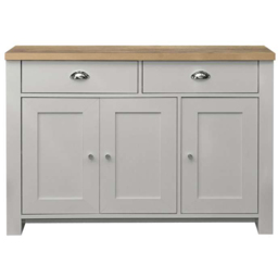 Highgate 3 Door 2 Drawer Grey and Oak Sideboard - thumbnail 2
