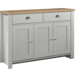 Highgate 3 Door 2 Drawer Grey and Oak Sideboard - thumbnail 4