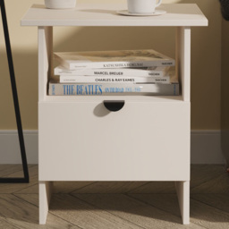 Crowndale Bora Single Drawer Single Shelf Matt Kashmir Lamp Table Ready Assembled - thumbnail 1