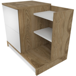 Decorotika Rena 2 Drawer 3 Shelf White and Oud Bedside Table - thumbnail 3