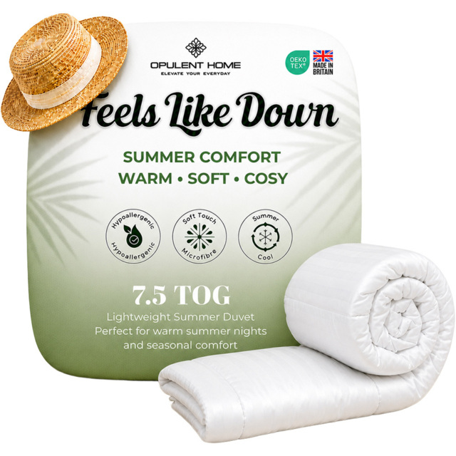 Opulent Home White Single Summer Hollowfibre Duvet 7.5 Tog
