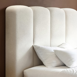 SOLACE+CO Emilie Cream Single Boucle Ribbed Ottoman Bed - thumbnail 4