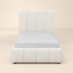 SOLACE+CO Emilie Cream Single Boucle Ribbed Ottoman Bed - thumbnail 3