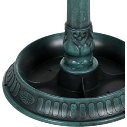 Outsunny Green Shell Basin Garden Bird Bath with 2 Decorative Birds - thumbnail 3