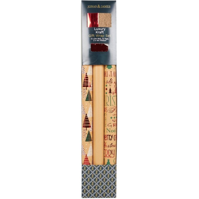 Jonas & James 17 Piece Luxury Green and Gold Gift Wrap Set - image 1