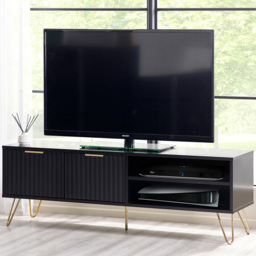 Julian Bowen Murano 2 Door 2 Shelf Matt Black TV Unit