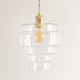 ValueLights Lane Brushed Gold and Clear Glass 5 Tier Ceiling Pendant Light - thumbnail 3