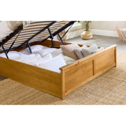 Aspire Natural Single Wooden Ottoman Storage Bed - thumbnail 4