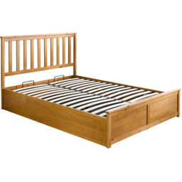 Aspire Natural Single Wooden Ottoman Storage Bed - thumbnail 2