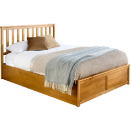 Aspire Natural Single Wooden Ottoman Storage Bed - thumbnail 3