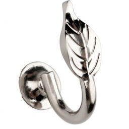Satin Silver Leaf Curtain Holdback 8.8 x 9cm
