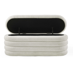Julian Bowen Hailey Ivory Boucle Upholstered Ottoman Bench - thumbnail 3