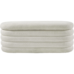 Julian Bowen Hailey Ivory Boucle Upholstered Ottoman Bench - thumbnail 4