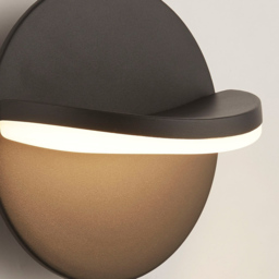 Lighting Collection IP65 Eclipse Disc LED Outdoor Wall Light - thumbnail 4