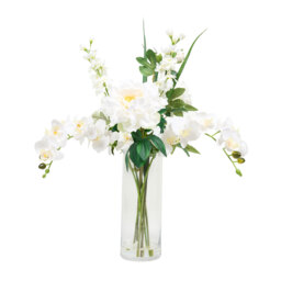 Orchid & Delphinium Vase Arrng - thumbnail 3