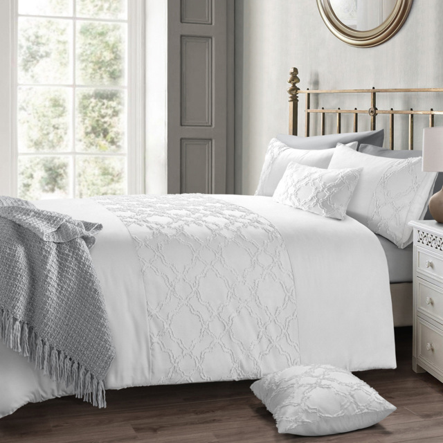 Intimates Kiera Double Tufted White Duvet and Pillowcase Set - image 1