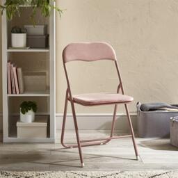 Velvet Folding Chair - Blush - thumbnail 3