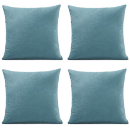 Alan Symonds Plain Velvet Chenille Teal Cushion with Polyester Filled Pad 45 x 45cm 4 Pack