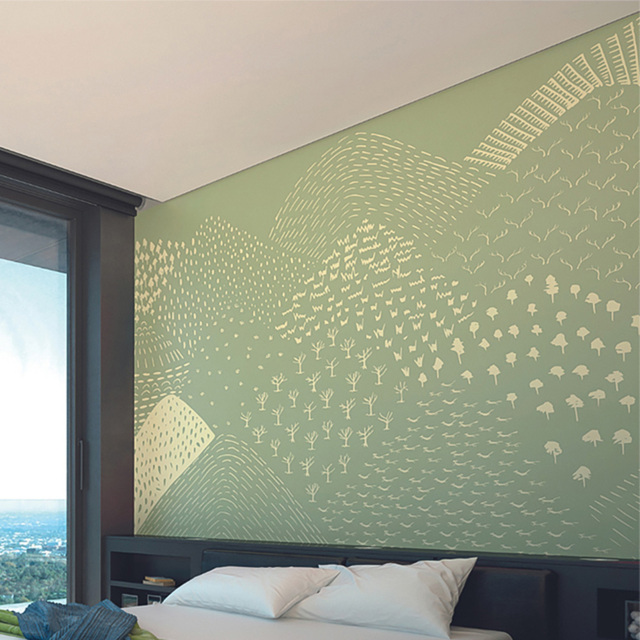 Origin Murals Abstract Fields Green Wall Mural - image 1