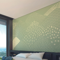 Origin Murals Abstract Fields Green Wall Mural - thumbnail 1
