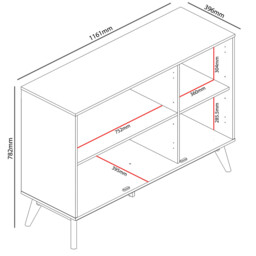 Cora 3 Door Green Wide Sideboard - thumbnail 3