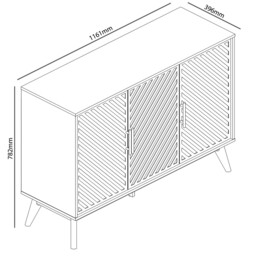 Cora 3 Door Green Wide Sideboard - thumbnail 2