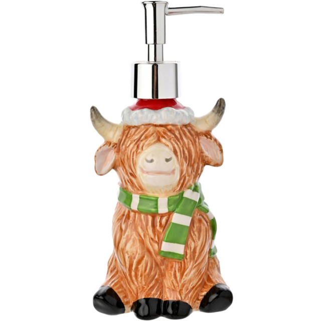 The Seasonal Gift Co. Highland Cow Ceramic Soap Dispenser - image 1