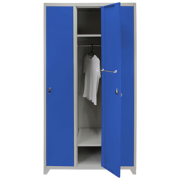 MonsterShop 3 Door Blue Wide Metal Storage Locker - thumbnail 4