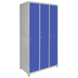 MonsterShop 3 Door Blue Wide Metal Storage Locker - thumbnail 2