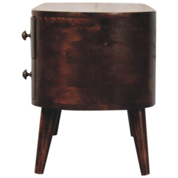 Artisan Furniture California Walnut 4 Drawer 2 Shelf Solid Wood Rounded Entertainment Unit - thumbnail 4