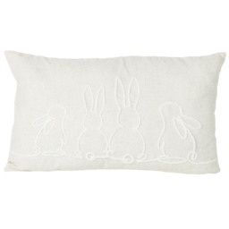 Bunnies Gingham Cushion - Natural - thumbnail 2